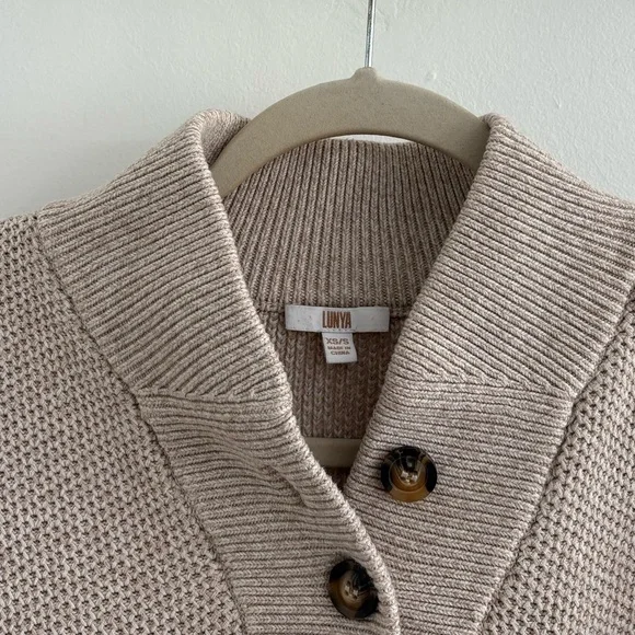 Lunya Cotton Silk Henley Sweater XS/S - Picture 6 of 9